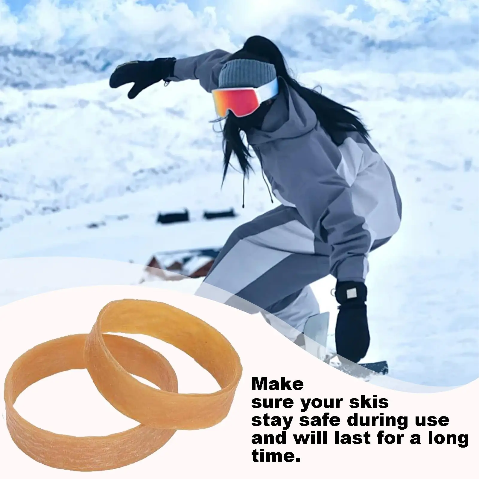Ski Brake Retainer 20X Rubber Elastic Ski Wraps Straps Snowboard Binding Straps Ski Tuning Kit Winter Ski Accessories