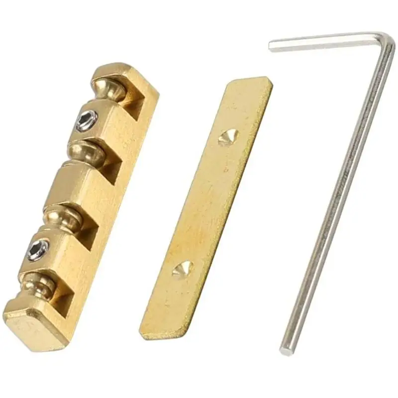 4 String Bass Guitar Nut Height Adjustable Brass Roller Nut Split Regulation Parts for Electric Bass Guitar Enduring