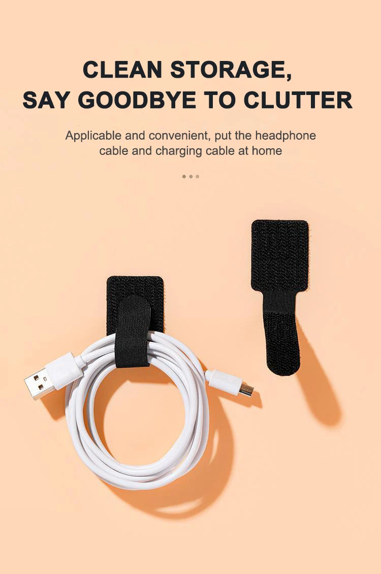 Releasable Cable Organizer Ties Mouse Earphones Wire Management Nylon Cable Ties Reusable Hoop Straps Tie