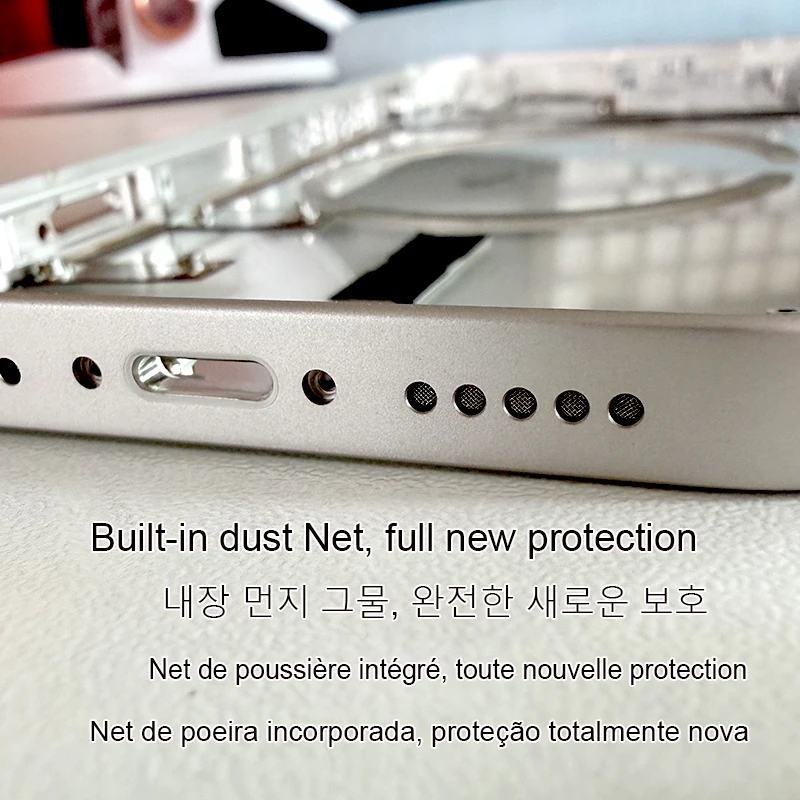 See-Through Transparent Rear Housing Cover For iPhone 12 13 14 Pro Max, Custom Modded Back Shell Pre-installed Magnetic Tools view 5