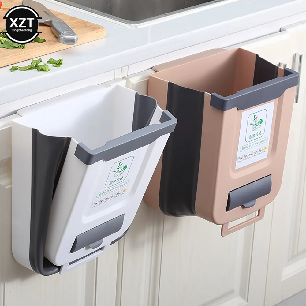 

Creative Sorting Garbage Bin Kitchen Folding Wall-Mounted Trash Can Household Cabinet Door Hanging Car Storage Paper Basket