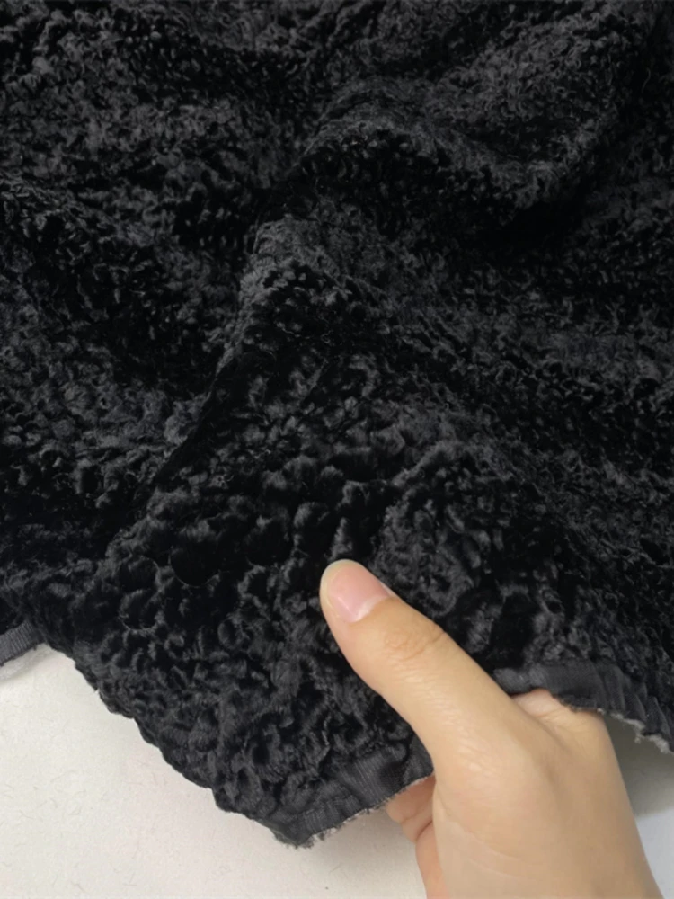 Black Velvet Fabric Thickened Cotton Lining Designer Warm Clothing Diy Sew Material Per Meters Cloth Sewing By The Yard