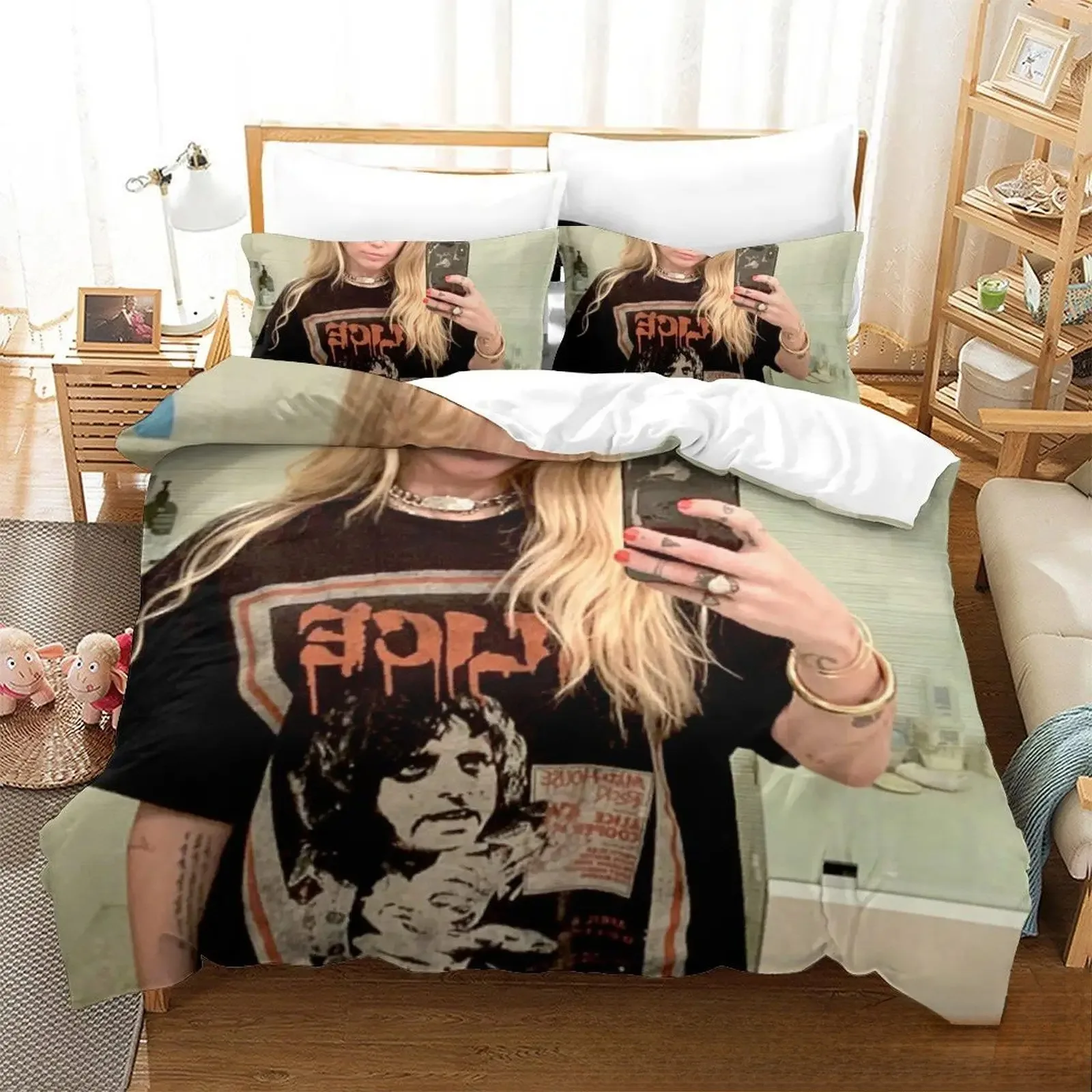 3D Print Hannah Montana All Season Duvet Cover Bedding Comforter sets Soft Quilt Cover and Pillowcases Single_Double_Queen_King