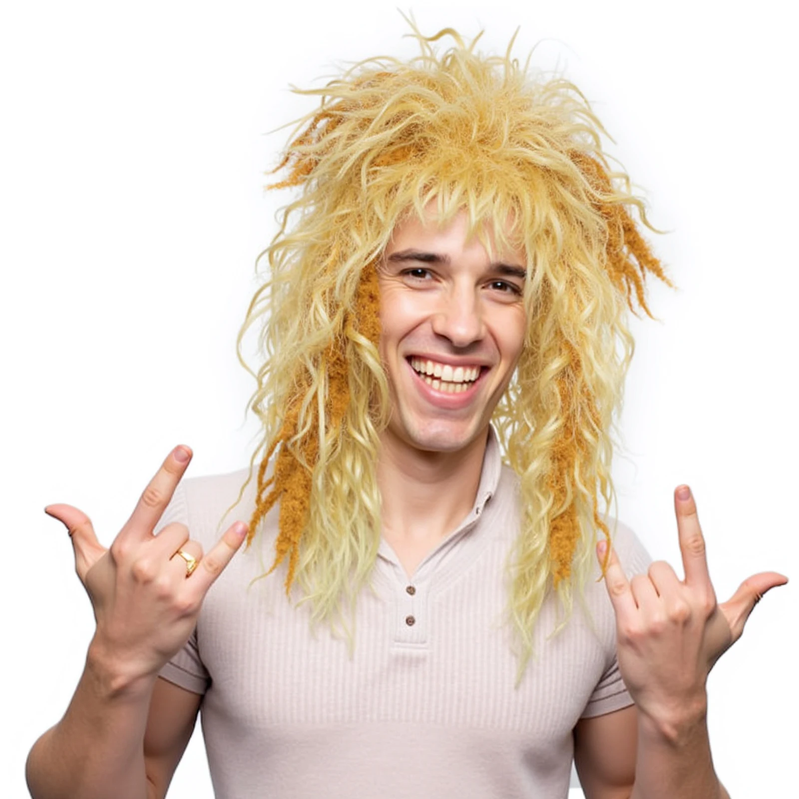 

Синтетический блондин-коричневый парик с омбре для вечеринки в честь Хэллоуина, парик в стиле рок-панк 70-х и 80-х годов для мужчин и женщин, на Хэллоуин