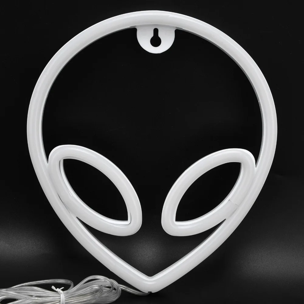 Aesthetic Alien Neon Sign Alien Head USB or Battery Powered LED Neon Light Wall Neon Lamp Living Room