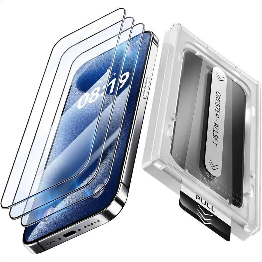 

3 упаковки защитных пленки для iPhone17 Pro Max6.9 iPhone 17promax Защитная пленка для экрана с автоматической установкой в 1 секунду 9H Hardn MilitaryGrad