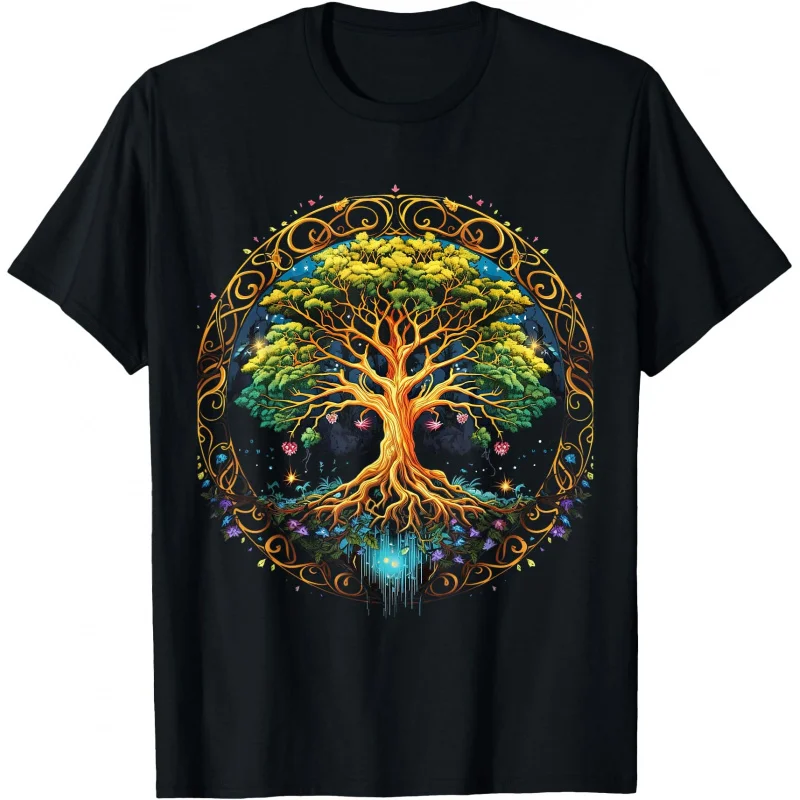 

Tree of Life Viking Midgard Thor Walhalla 0413 Nordic Gift T-Shirt Celtic Runes Norse Myths Graphic clothes All size tops
