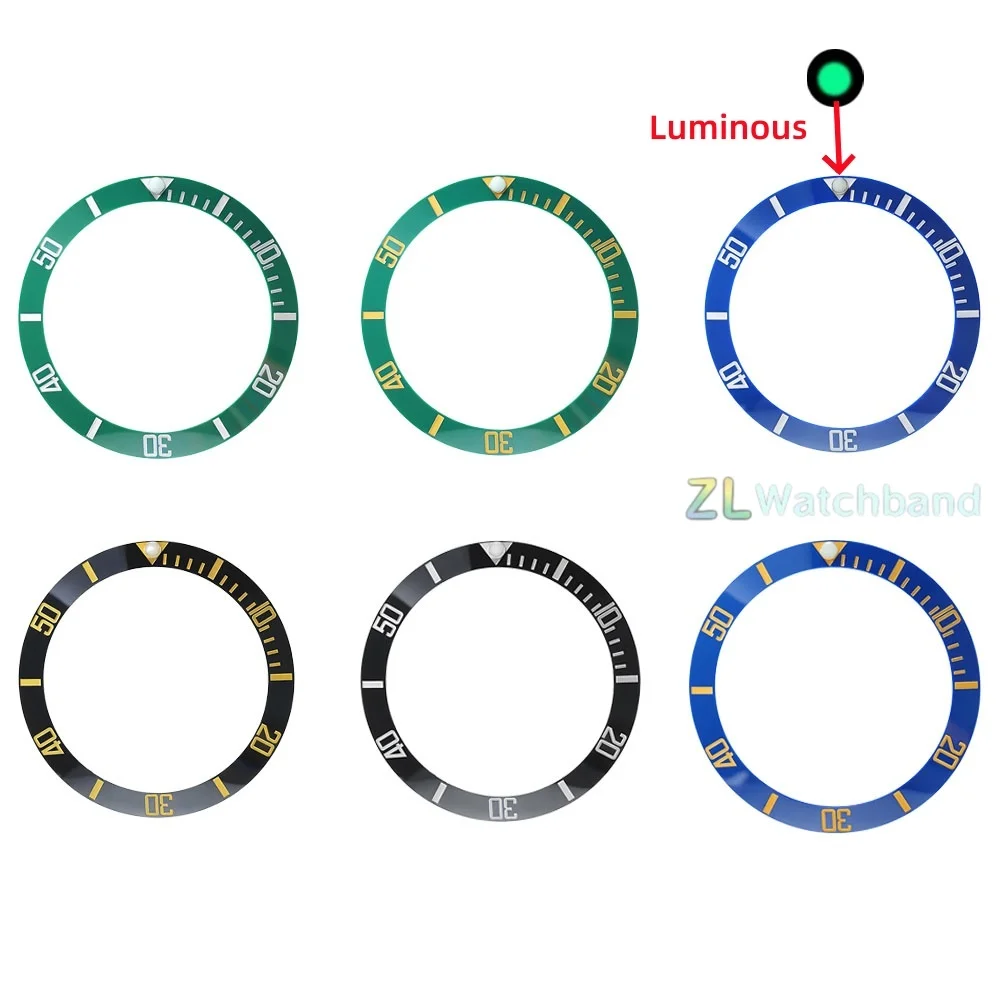 38mm Keramiklegierung Uhrenlünetten-Einsatzring, abgeschrägt, passend für 40mm Automatikgehäuse für NH35 NH34 GMT Taucheruhr-Teile