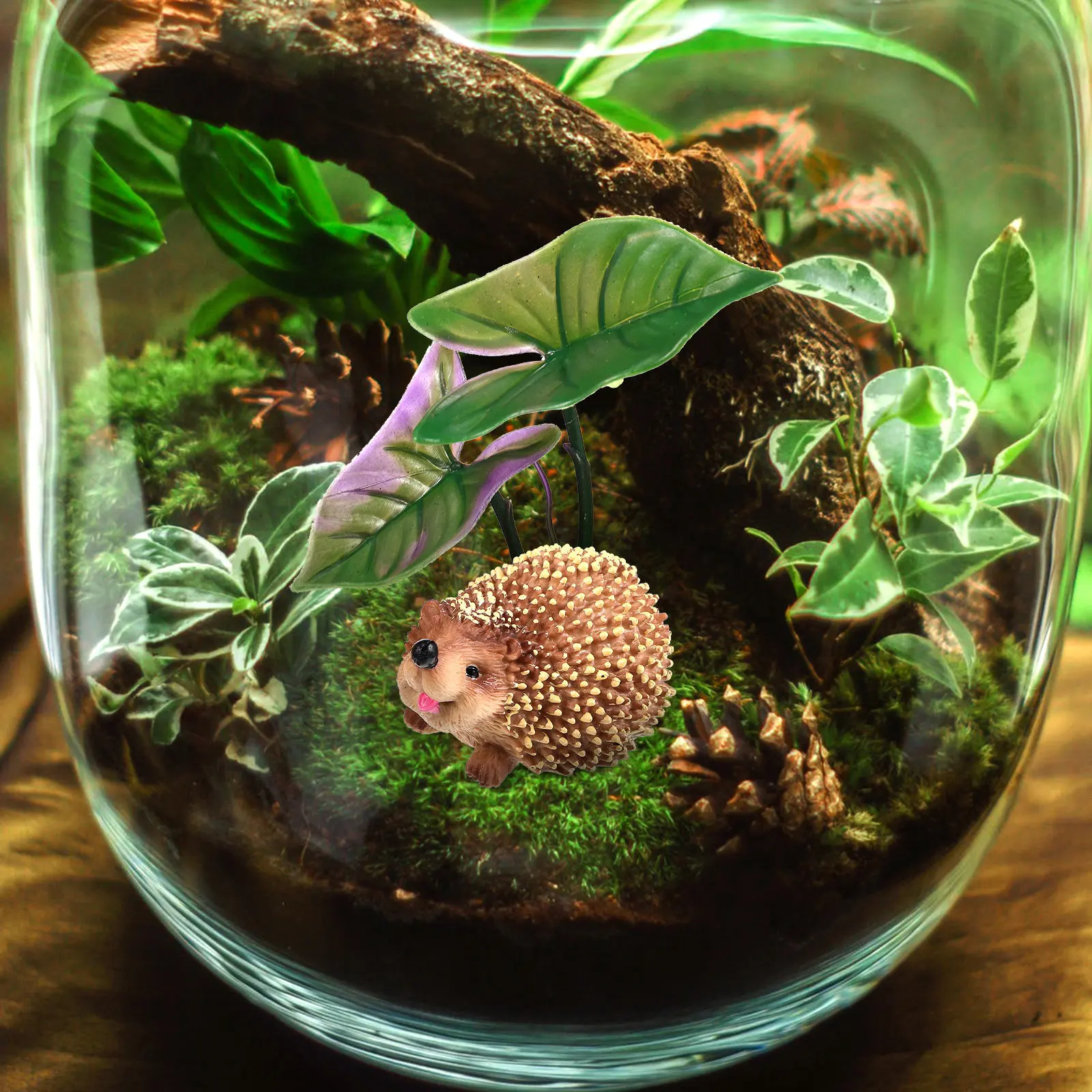 

Набор из 9 фигурок ежей из смолы и растений, садовые украшения ручной работы, реалистичный декор для миниатюрных ландшафтов, прудов и цветочных горшков