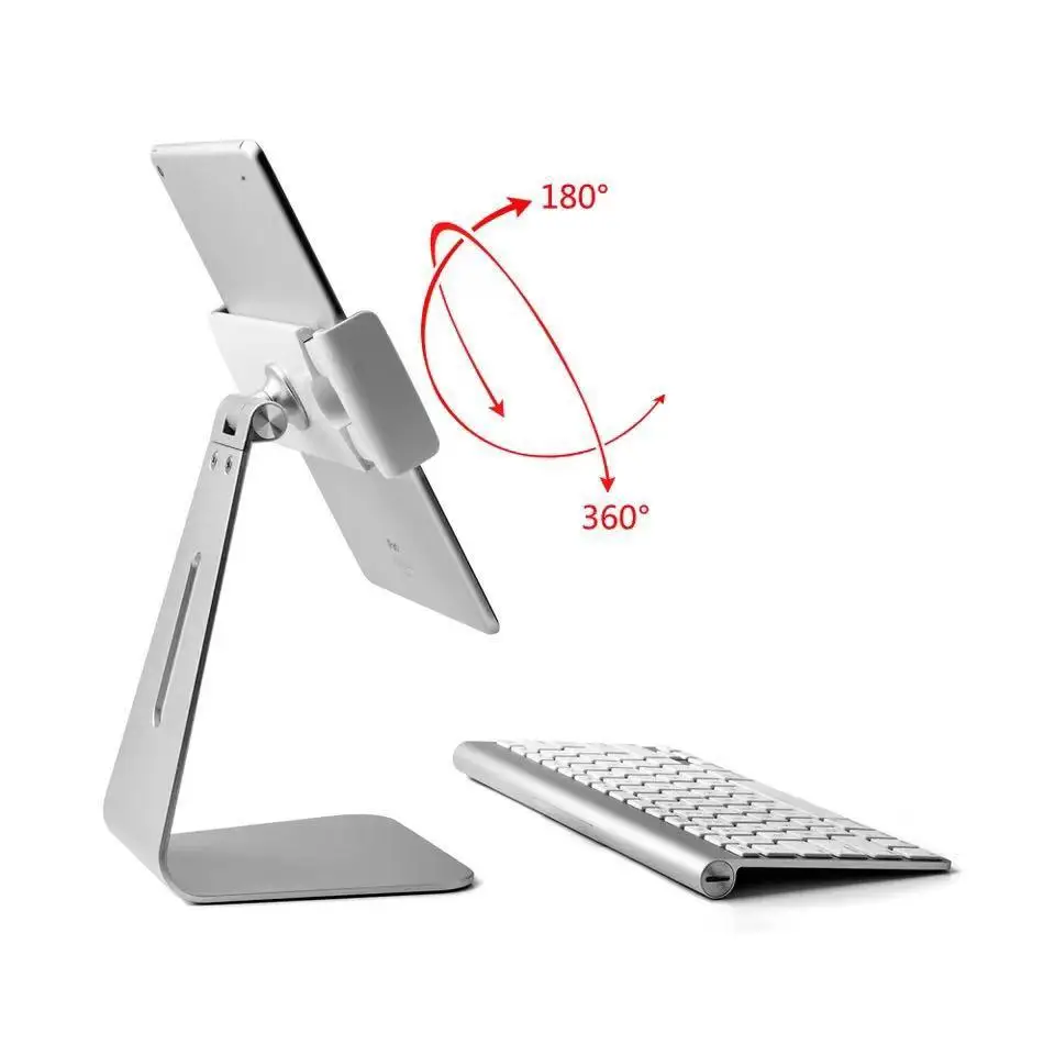 Multifunctional aluminum alloy phone/iPad stand for 7-13 inch tablets, suitable for live streaming, online classes, and gaming.