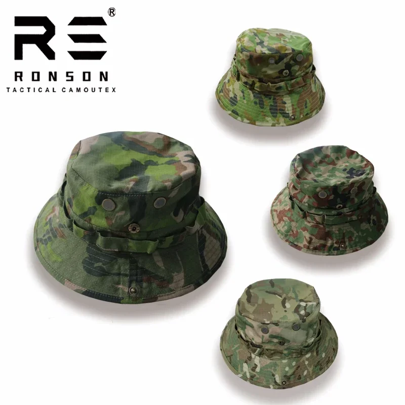 Snow Camouflage, Rhodesian Camouflage, Big Five Leaf Tactical Camouflage Hat Summer Outdoor Camping Sun Protection Bennie Hat