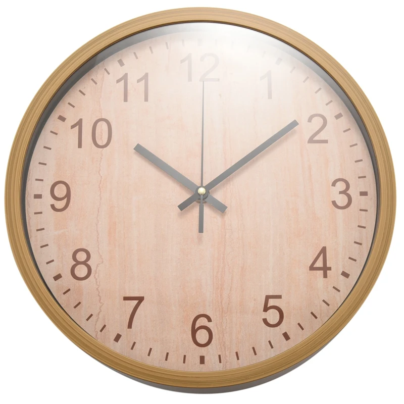 

Modern Non Ticking Wall Clock,Silent Round Quartz Wood Grain Wall Clocks,For Living Room Office,12 Inch