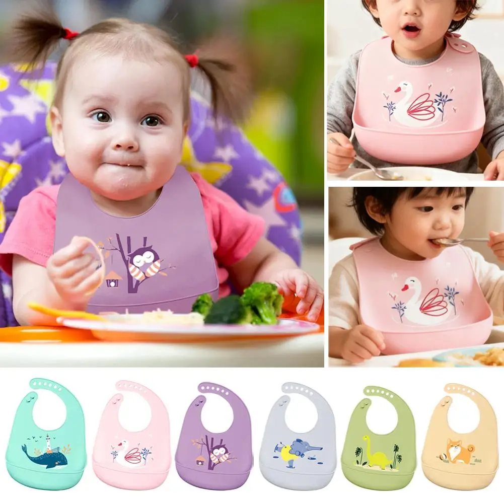 

Soft Silicone Baby Bibs Boys Girls Stuff Waterproof Bib Feeding Infant Newborn Cartoon Aprons Toddlers Bibs Burp Cloths Bandana