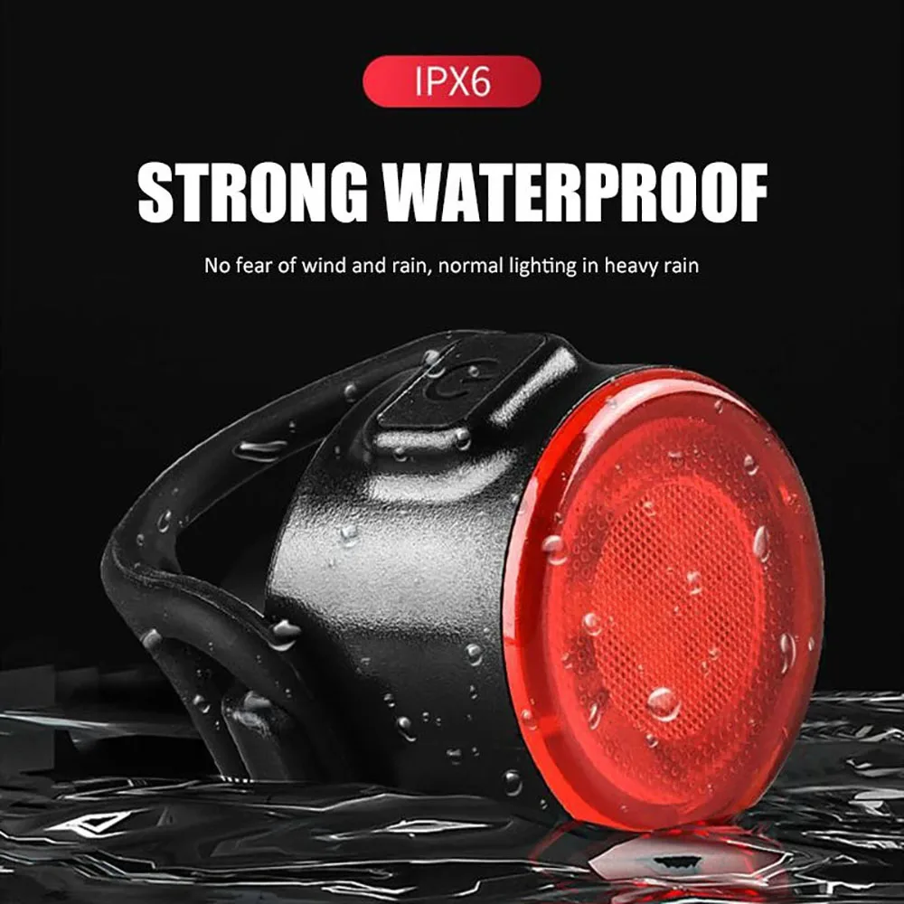 USB Rechargeable Waterproof LED Bike Lights Set, Super Bright Front Headlight & Rear Tail Warning Lamp, Night Cycling Light image 4