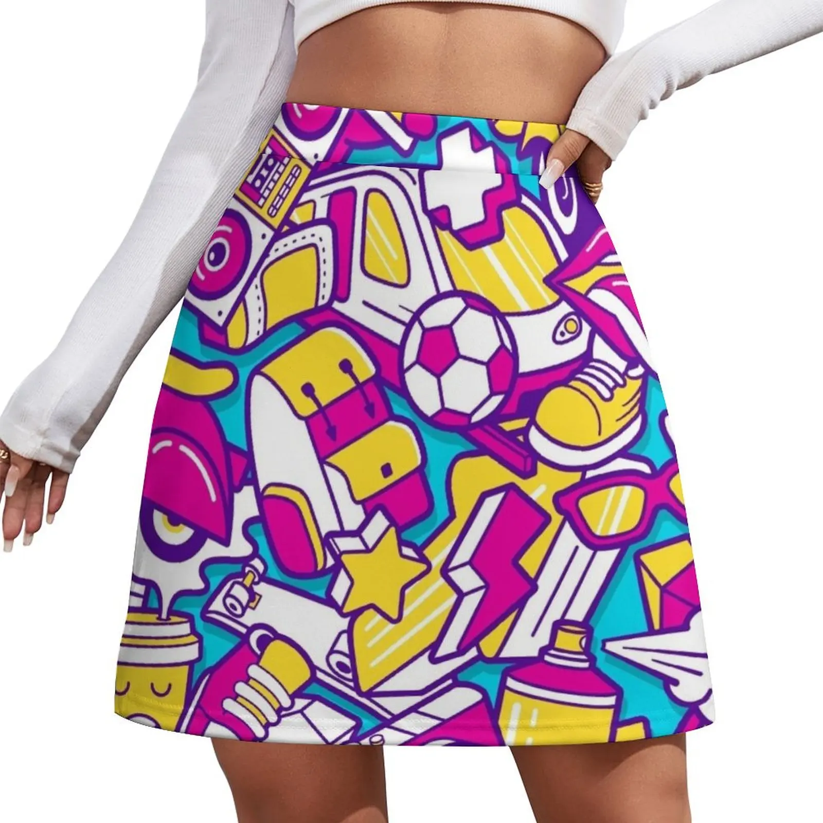 80's Retro Throwback Mini Skirt Clothing shorts