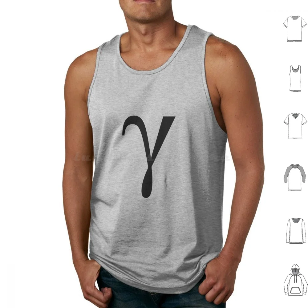 Gamma. Greek Alphabet. Tank Tops Print Cotton Greek Alphabet