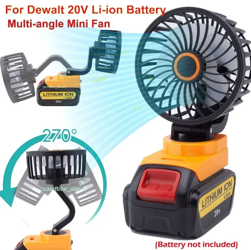 

Portable workshop operation site fan suitable for Dewalt 18V lithium-ion battery cordless（Battery not included）