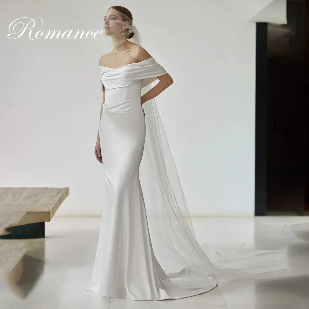 

Modern Off The Shoulder Pleat Mermaid Long Wedding Dresses Women Open Back Strapless Bridal Gown Vestidos De Novia Customized