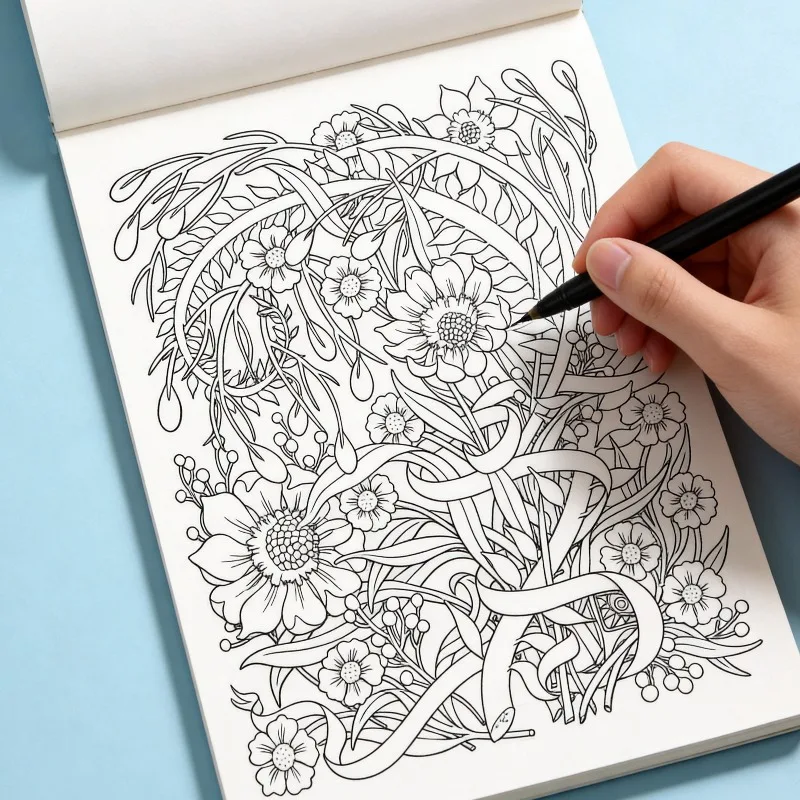 A Hand Drawn Graffiti Book for Adults To Calm Down, Relieve Stress, and Relieve Anxiety, A Forest/flower/girl/Mandala Theme