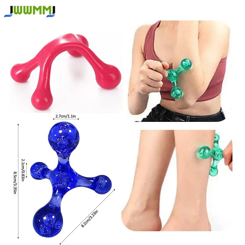 1pcs Plastic Massager,Manual Meridian Dredging,Acupoint Pushing,Back Scraping,Big Four Ball Arch Spinal Massage Stick