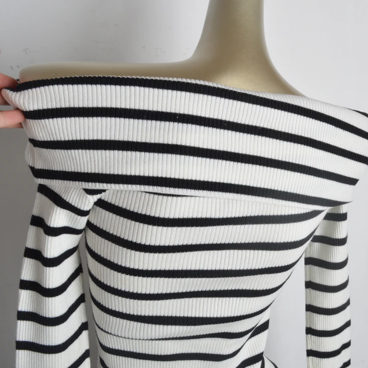 

Модный вязаный шерстяной топ Slim Fit ort Sve, женский топ в полоску на одно плечо, осень-зима, новое поступление