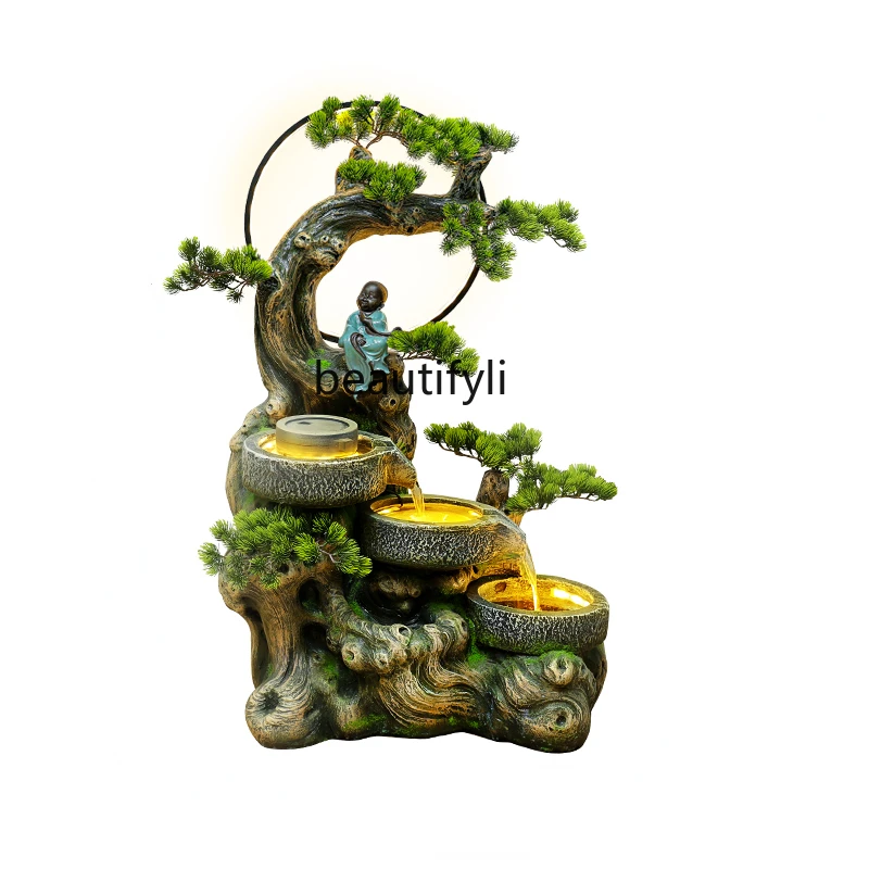 

zqWater Fountain Garden Courtyard Decoration Fish Pond Landscaping Outdoor Living Room Floor Stand Decoration Fortune