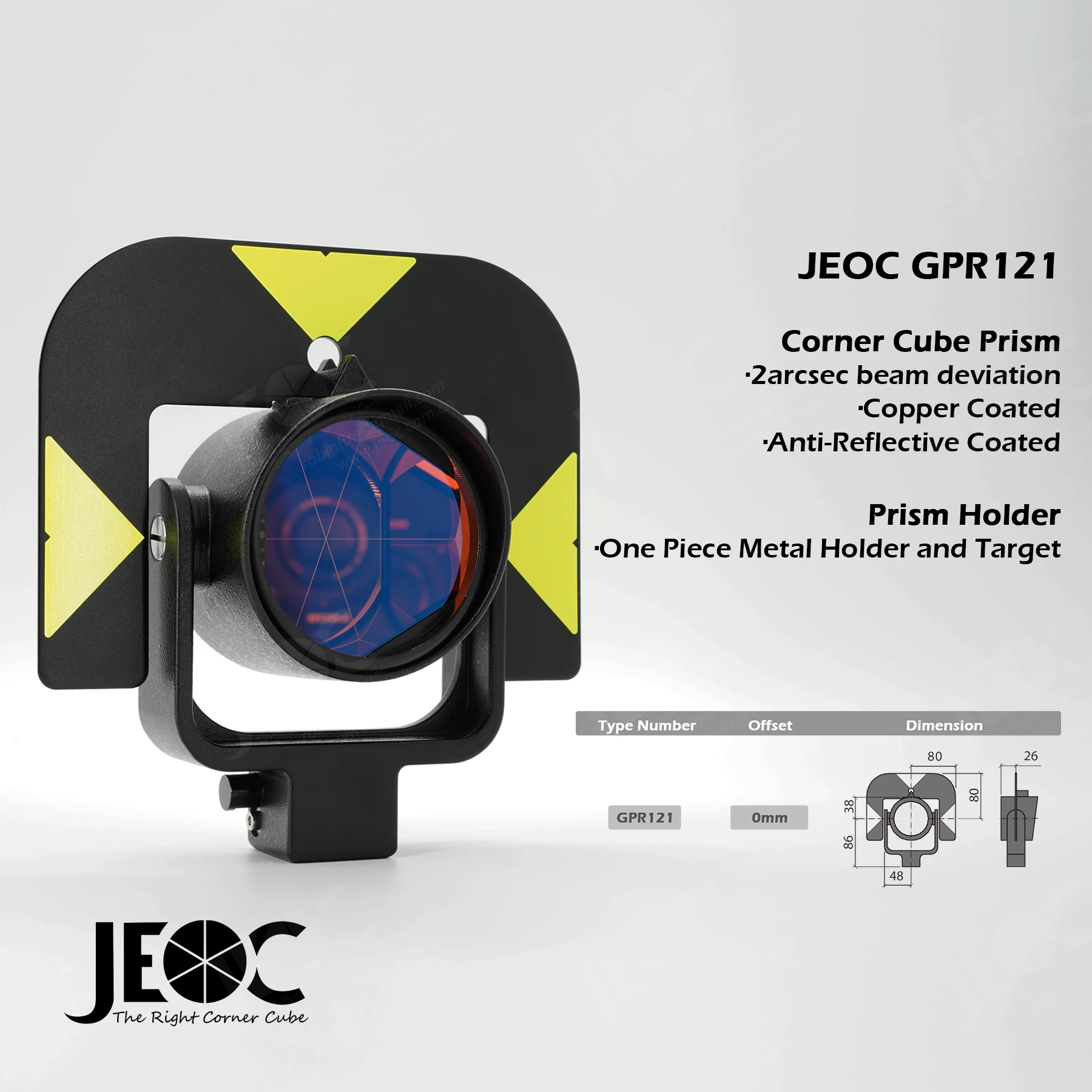 JEOC GPR121 Prism & Accurate Tribrach Set, Surveying Reflector for Leica Total Station