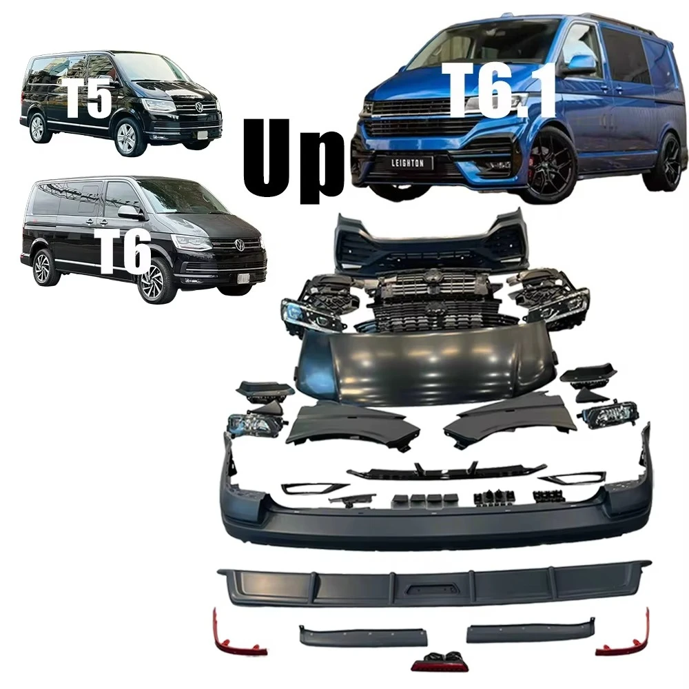 

VW MULTIVAN T5 T6 up T6.1 FACELIST BODY KIT Передний задний бампер Автомобильная решетка крыла Фара для Volkswagen TRANSPOTTER Аксессуары
