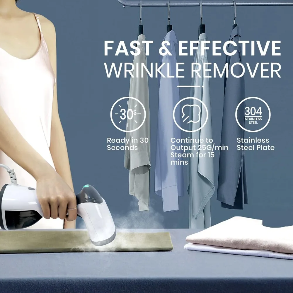 Garment Steamer 1500W Fast Heating Handheld Portable with Upgraded Nozzle and 260ml Water Tank