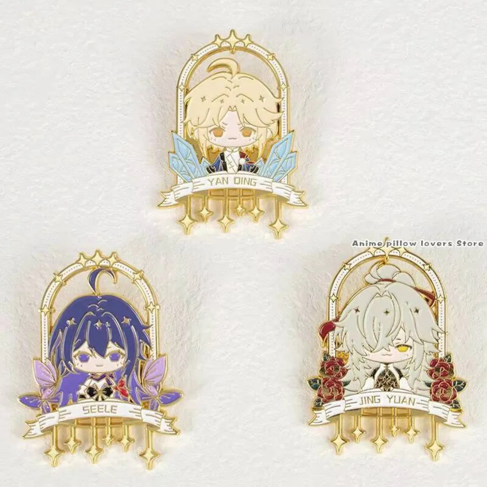 

Аниме Honkai: Star Rail Jingyuan Yanqing Luocha Dan Heng Seele Q версия металлический значок брошь булавки подвеска для косплея