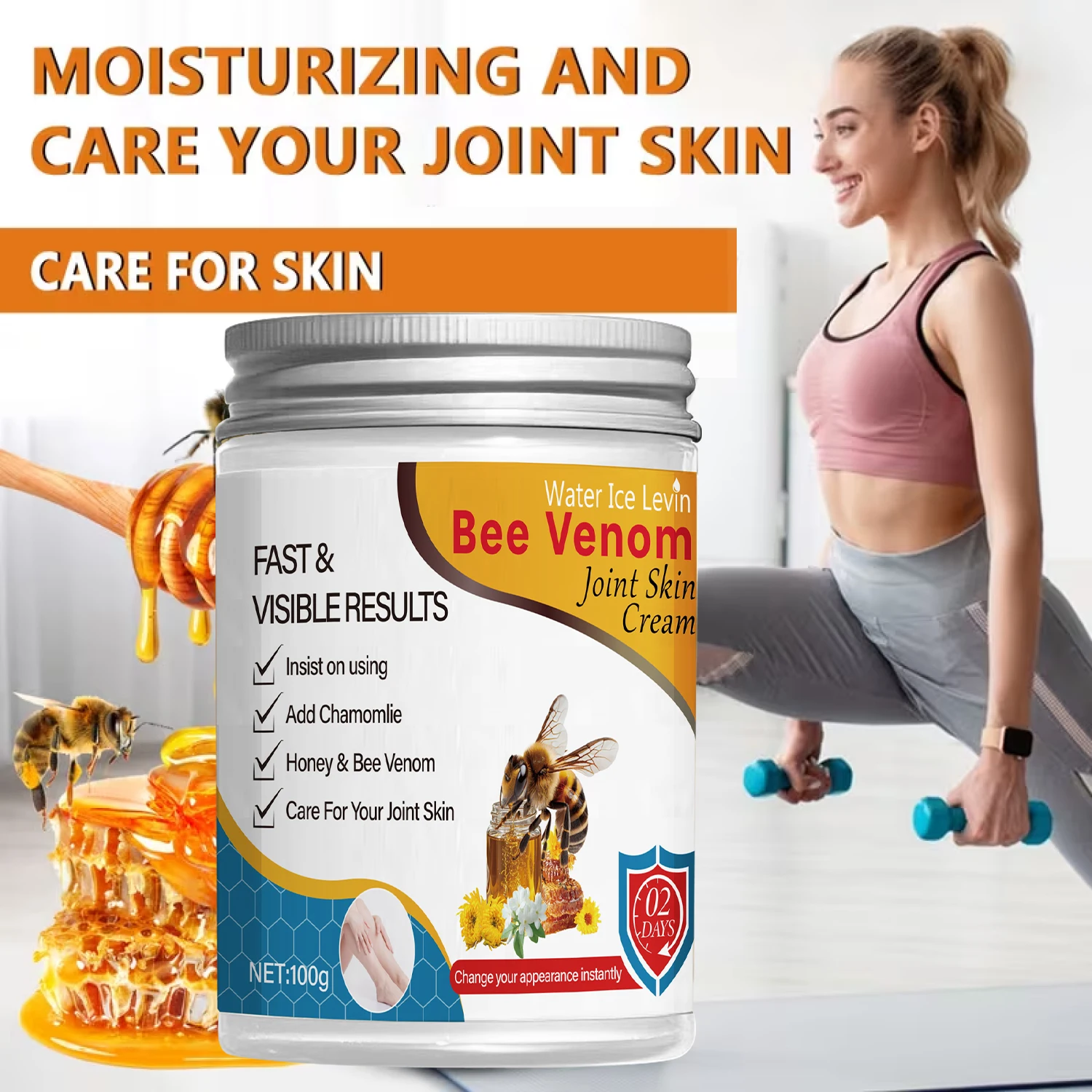 Bee Venom Joint Skin Care Cream: Fast Visible Results, Honey/Chamomile-Infused, Replenishes Moisture for Softer Skin
