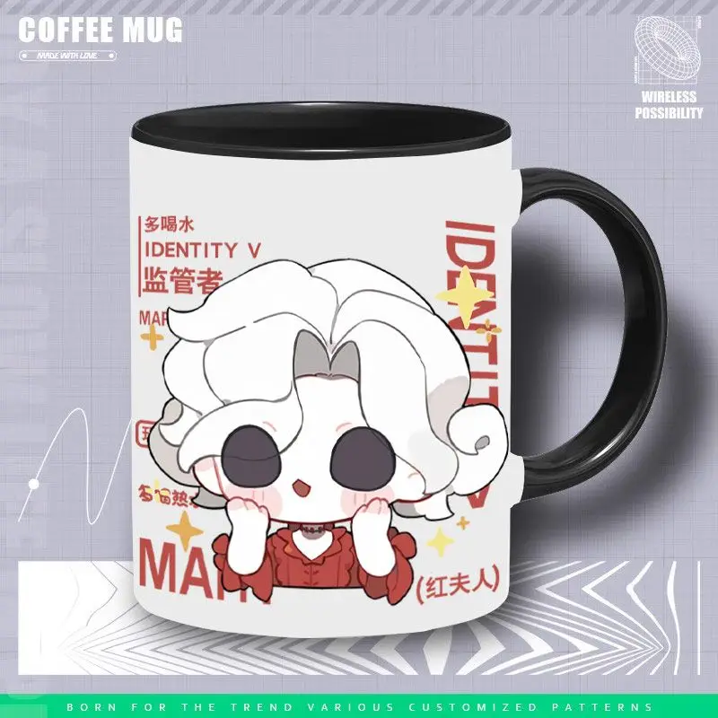 แก้วกาแฟเซรามิคลายพิมพ์น่ารัก รุ่น Q Version ลายเกมอนิเมะ Anime Identity V Bloody Queen Embalmer Reporter Prisoner ของขวัญปี 2025