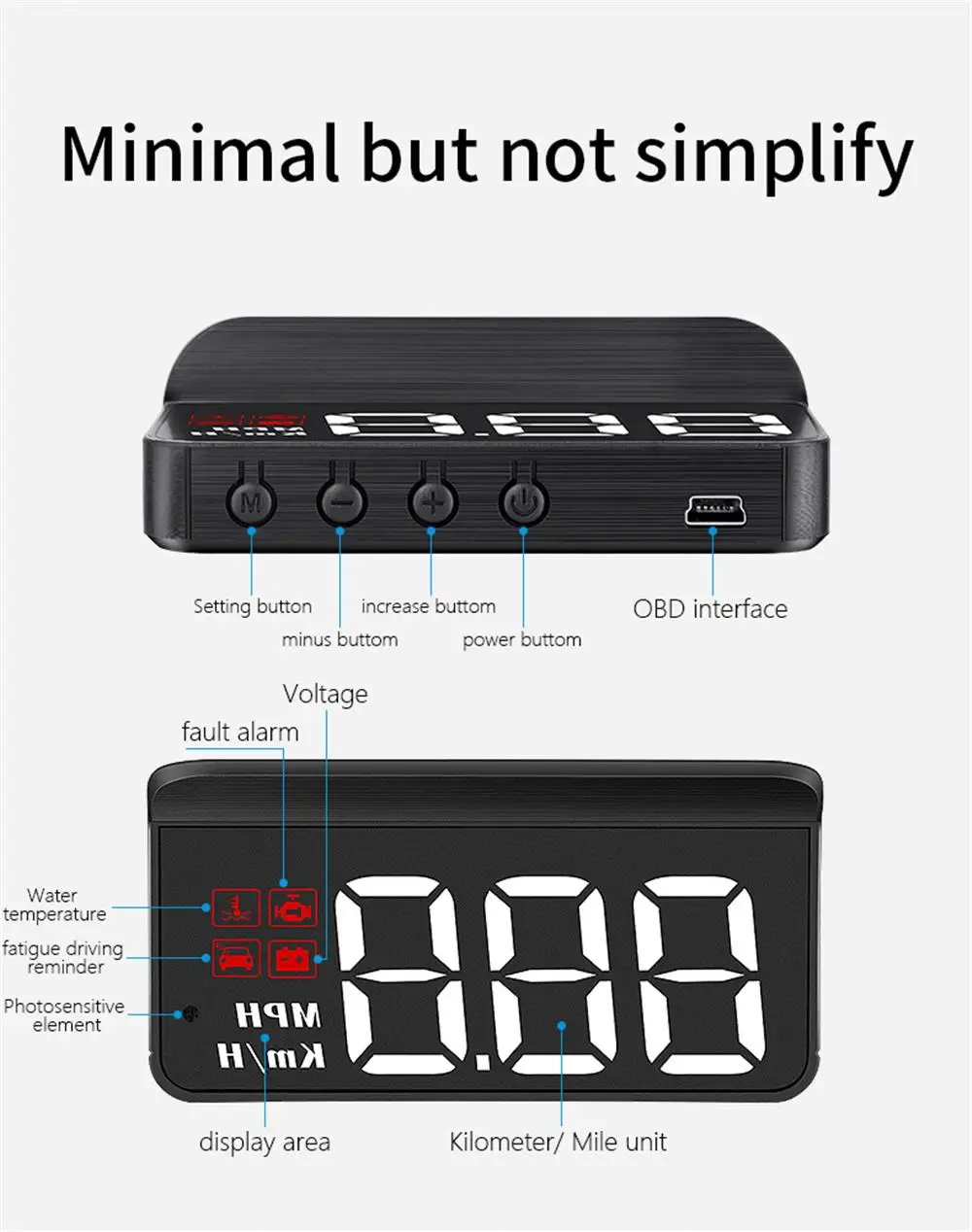 M3 OBD2 HUD Head-Up-Display OBD2 Auto-Geschwindigkeits-Bordcomputer Kraftstoffverbrauch mit Alarm Auto-Elektronik-Zubehör Glasprojektor – Detail 20