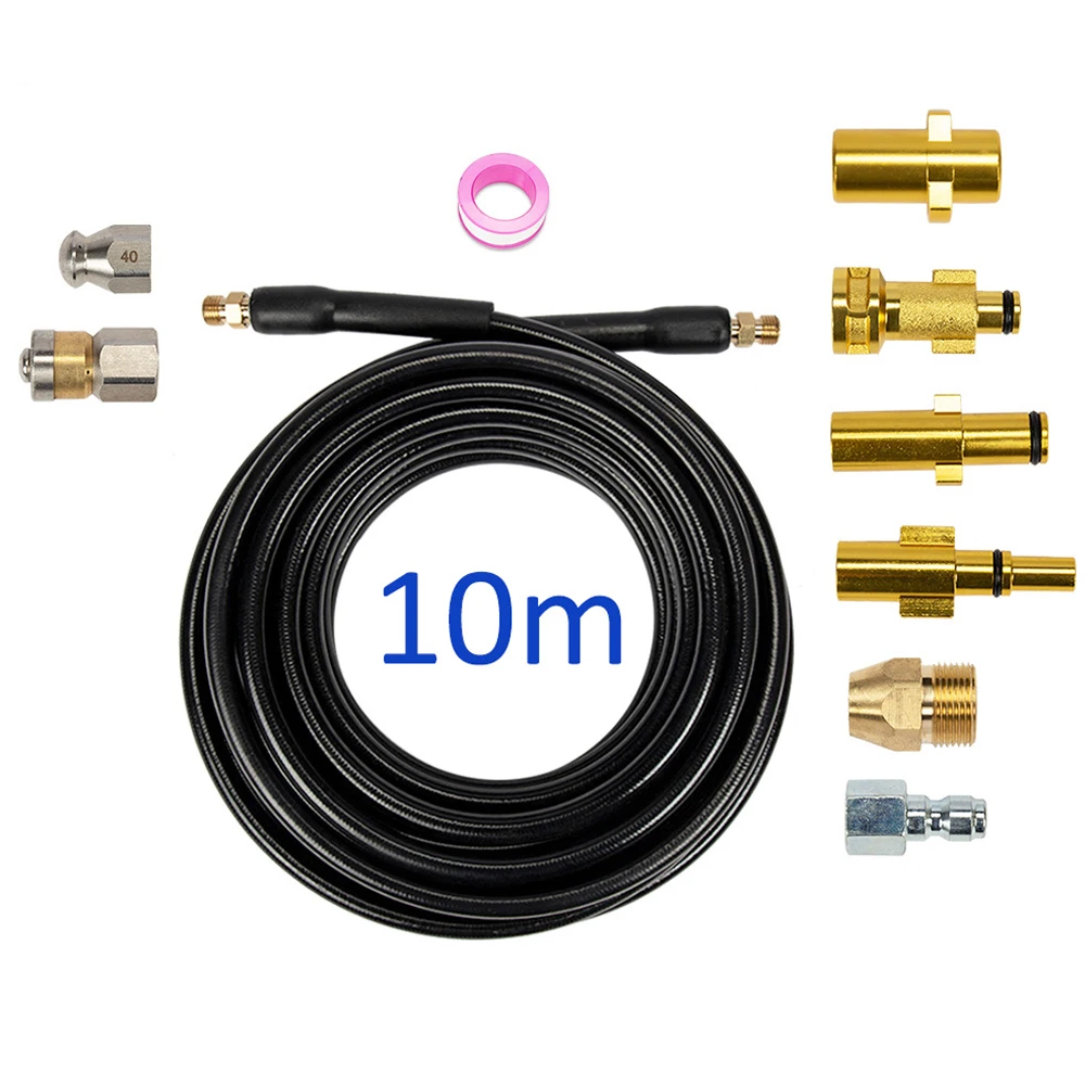 High Pressure Washer Sewer Drain Water Cleaning Hose Pipe Line Cleaner Sewage Jetter Hose Kit for Karcher Sun Joe Nilfisk Stihl