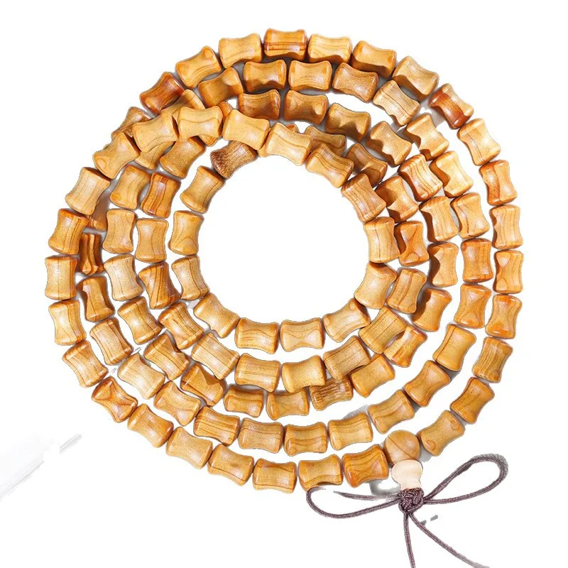 Authentic Taihang Vintage Aged Arborvitae Bamboo Joint Bead 108 Beads Collectible Unisex Prayer Bead Jewelry