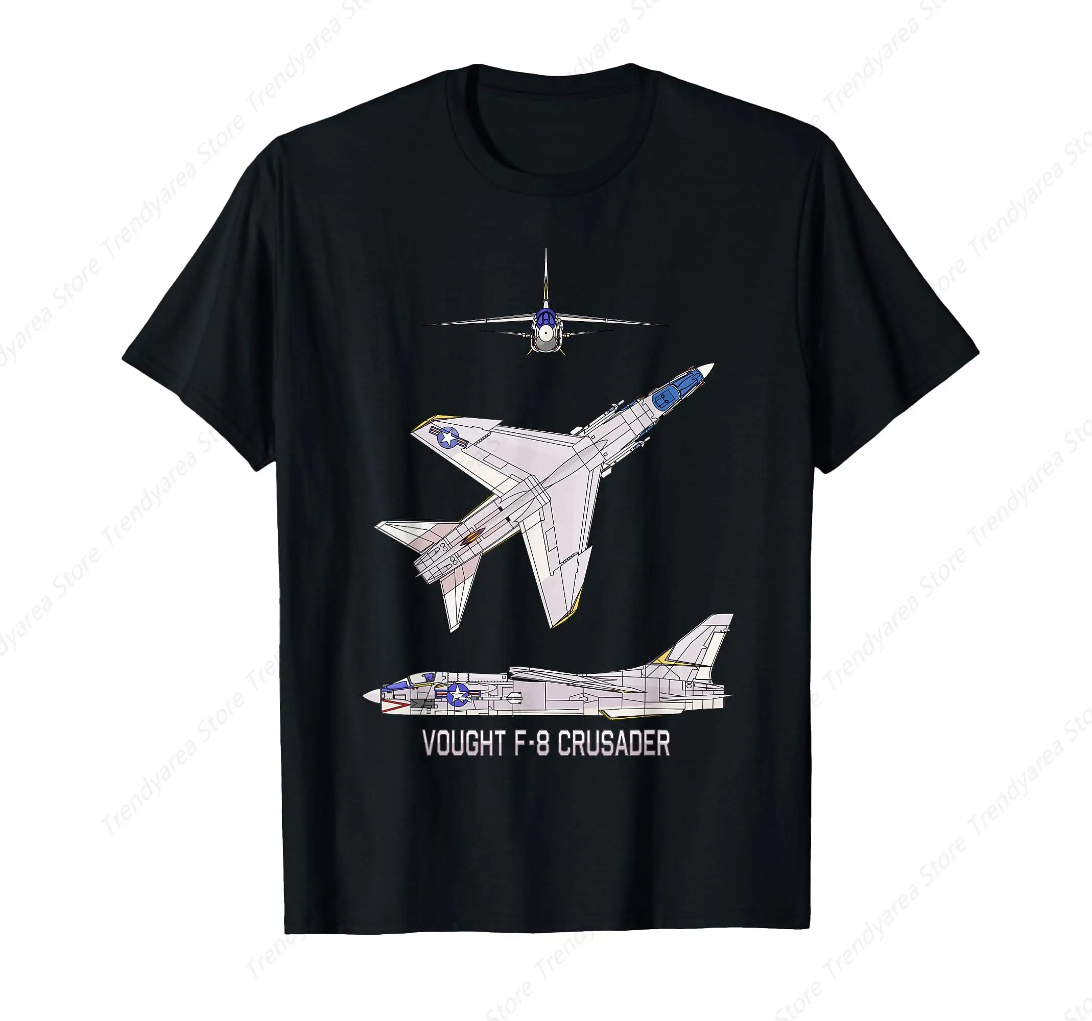

Vought Crusader American Jet Plane Diagram T-Shirt