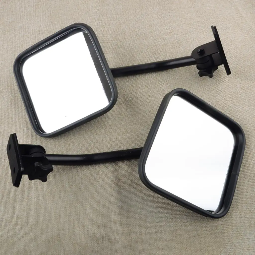 Black 1 Pair Exterior Rear View Door Off Mirror Fit for Jeep Wrangler TJ JK 1997-2009 2010 2011 2012 2013 2014 2015 2016 2017