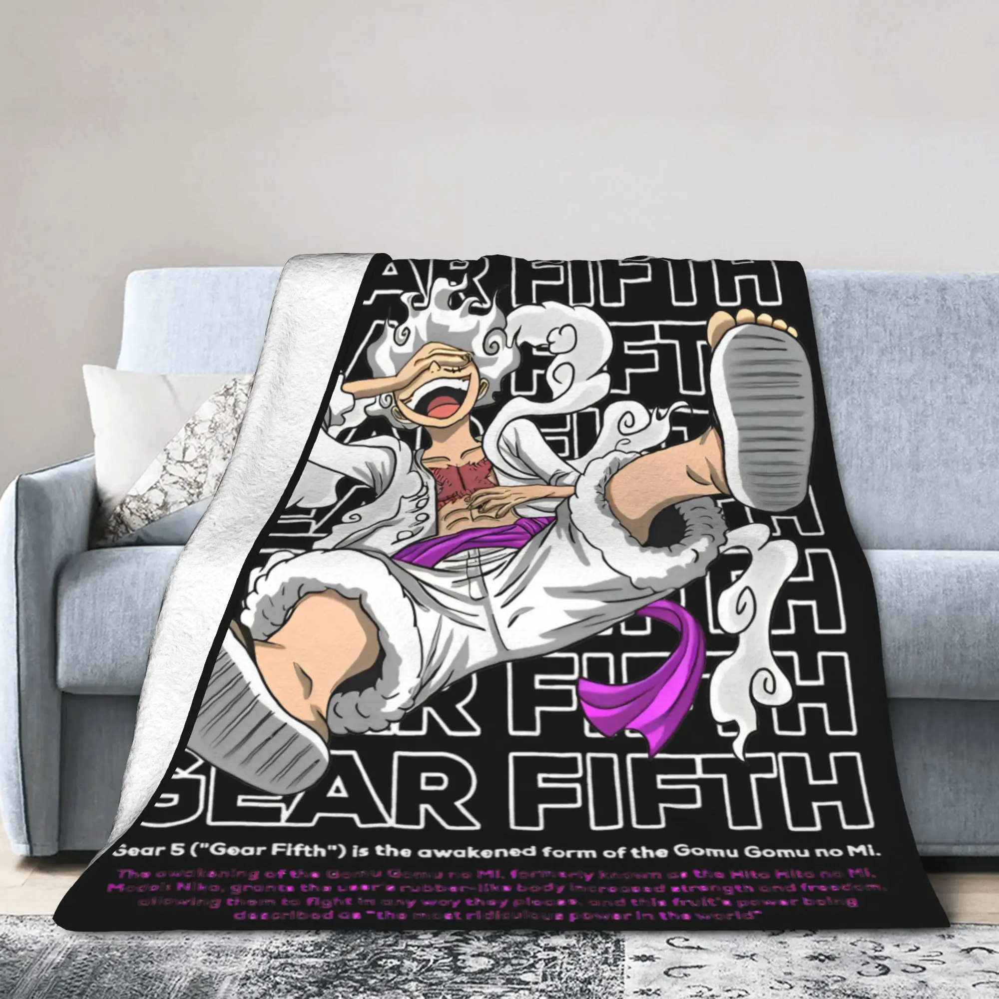 

Gear Fifth Luffy Anime Blanket Fleece Super Soft Throw Blanket for Bed Bedspread