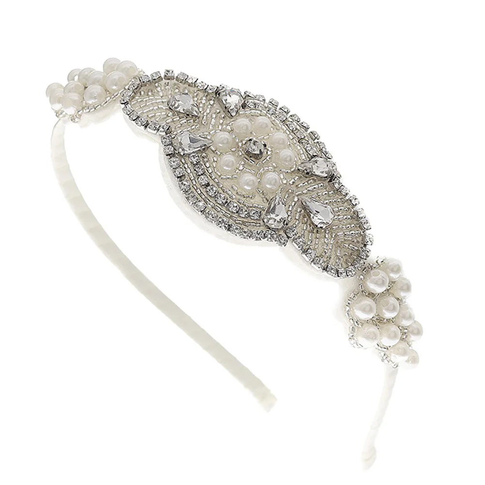 

Pearl Hairband Bridal Headpiece Crystal Rhinestone Wedding Decor Accessories Lovely Headwear Vintage Hair Supplies HighEnd