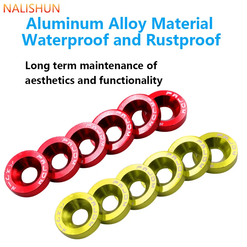 1 مجموعة الحاجز غسالات M6 الترباس مجموعة تعديل السيارة طوقا المسمار الحاجز الوفير محرك عرافة السحابة الألومنيوم مقعر مسامير