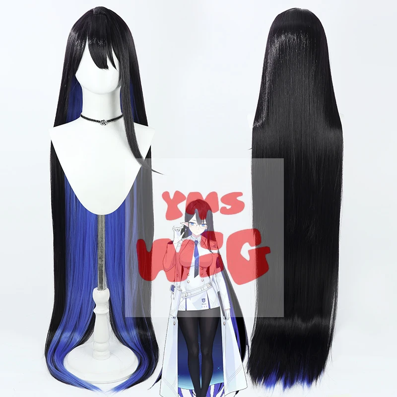 Blue Archive Nanagami Rin Cosplay Wig 130cm Long Black Purple Mixed Heat Resistant Synthetic Hair Halloween Party + Free Wig Cap