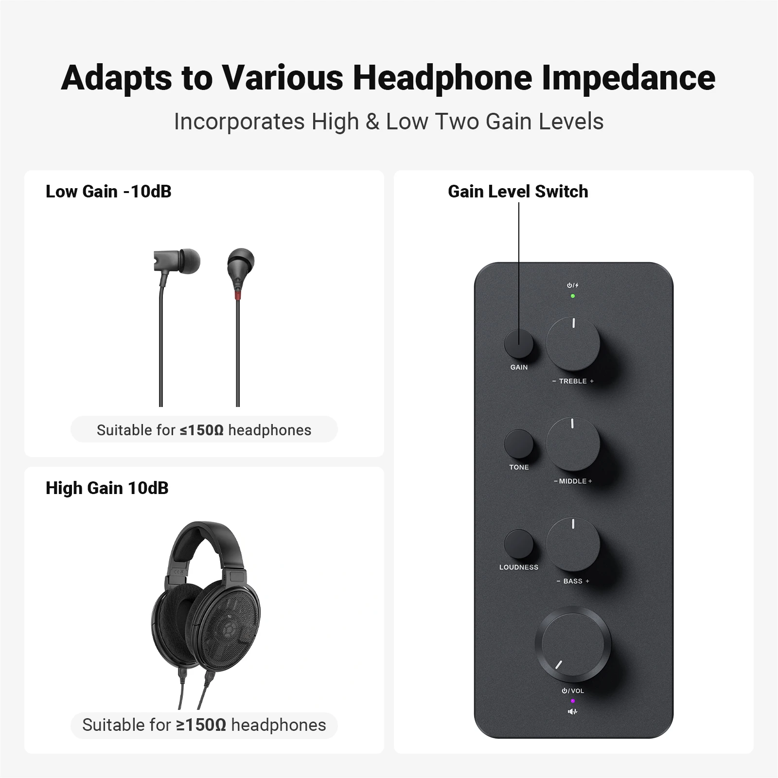 Fosi Audio SK01 헤드폰 앰프 및 프리앰프 2 in 1 헤드폰 이어폰, 파워 앰프, 액티브 스피커용