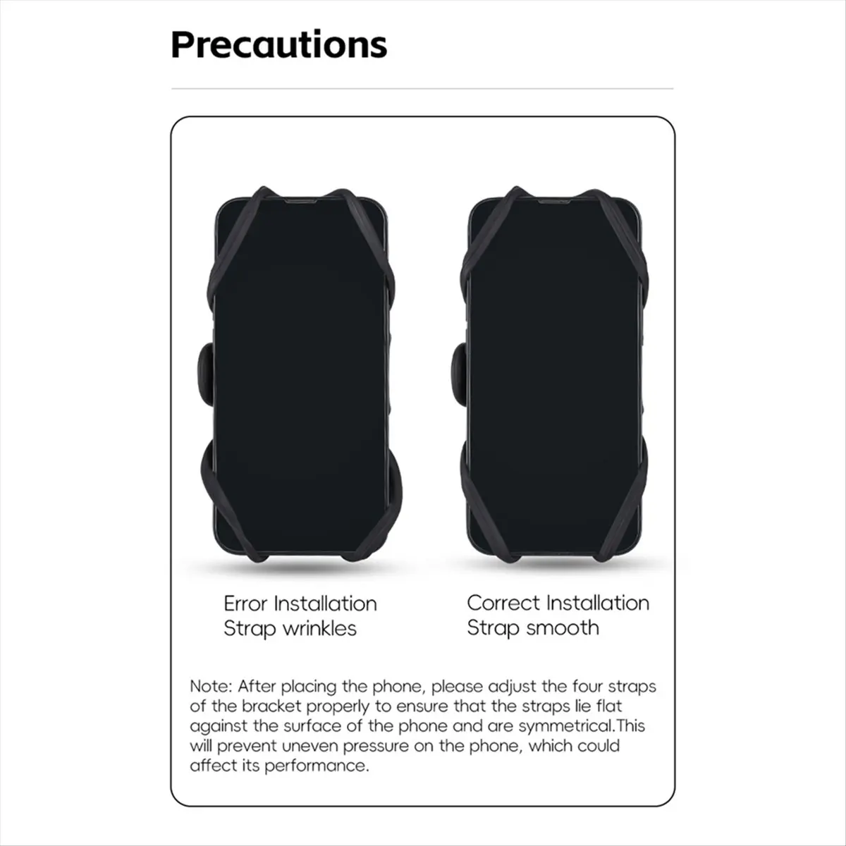 Carefree- 4-6.7 Inch Bicycle Motorcycle Mobile Phone Holder Bracket Silicone Support Silicone Pull Type for All Phone Stand Grey