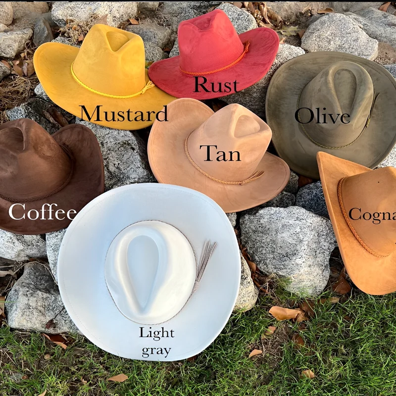 2026 Suede Western Cowboy Hat For Men Women Vintage Rolled Brim Felt Jazz Hats Outdoor Travel Knight Hats
