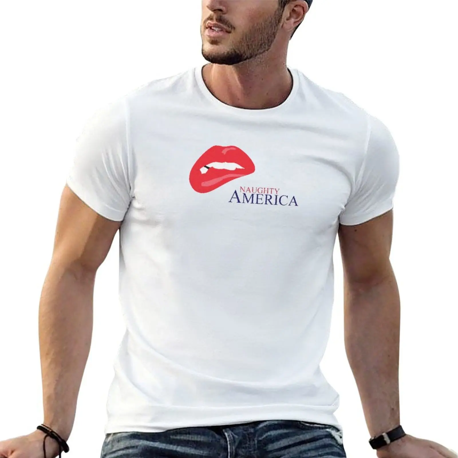 Camiseta Naughty America, camisetas g man para hombre, camisetas de diseñador para hombre, camiseta divertida de algodón