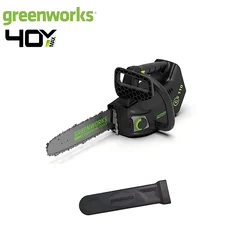 Greenworks 40v Top Handle Arborist Chainsaw Brushless Motor 10 Inch Bar 15M/S Professional One Hand Operate Garden Saw GS110