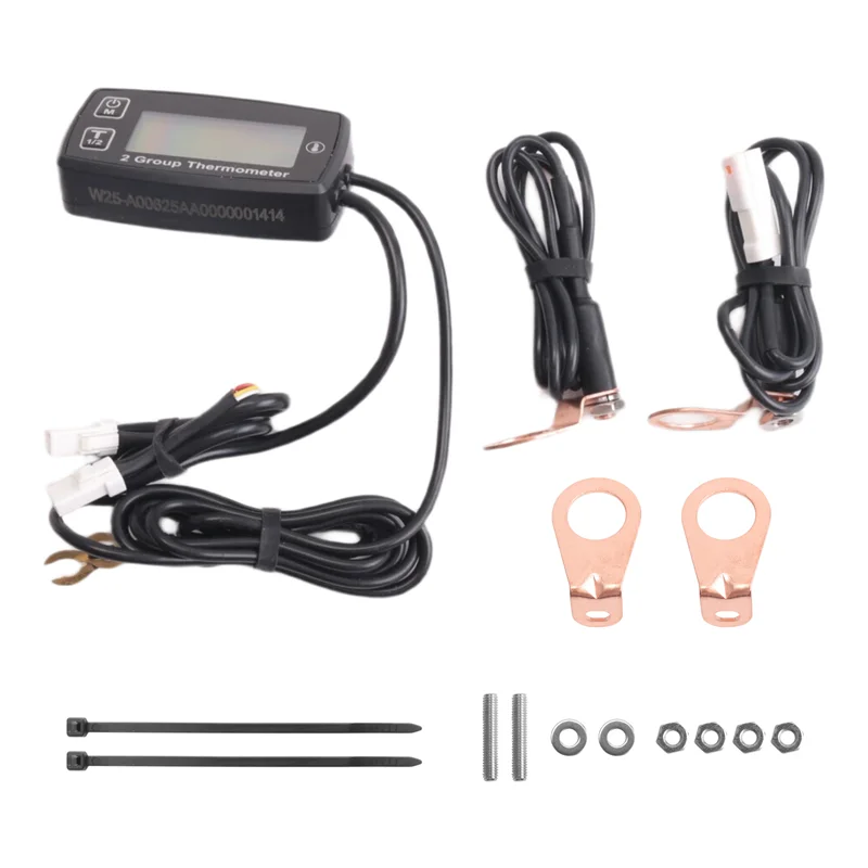 

Classic-Dual Channel LCD Thermometer Engine Temp Gauge Meter Digital Display RL-TS002 Sensor For Motorcycle Boat ATV