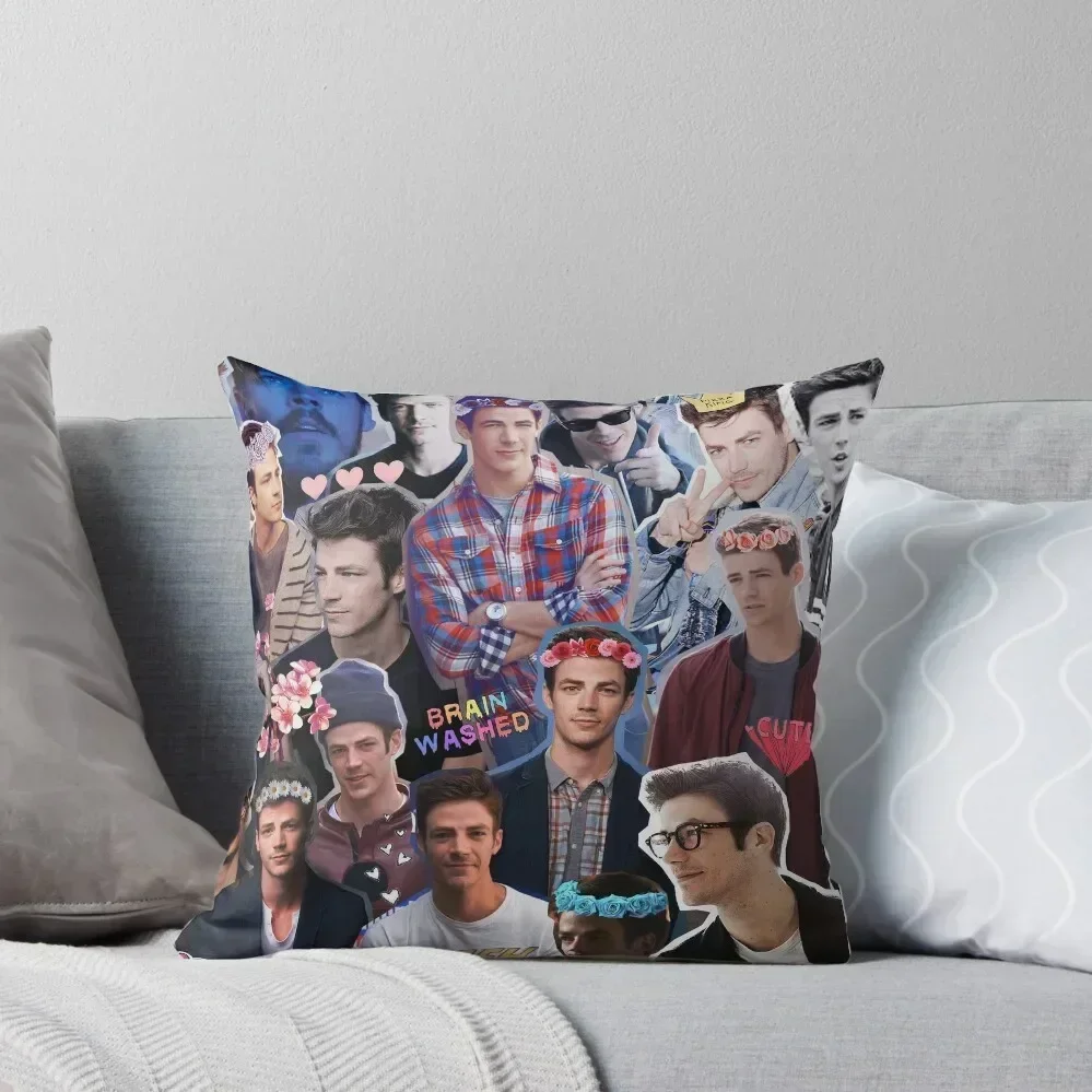 Grant Gustin Collage Throw Pillow autumn pillowcase christmas ornaments 2025 Christmas Covers Cushion Child pillow