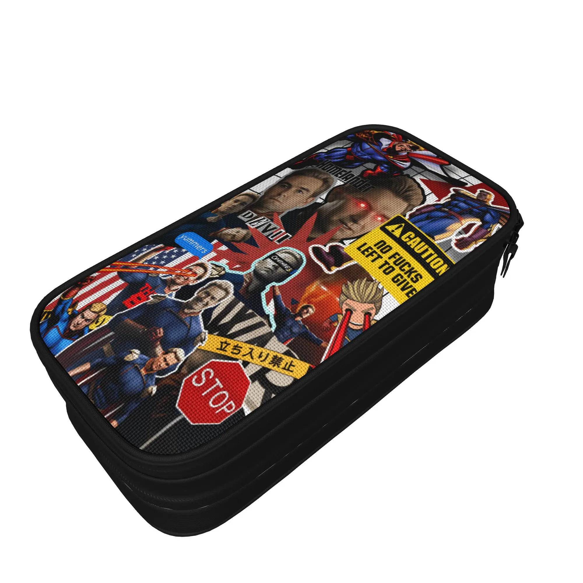 Homelander Pencil Case The Boys TV College Pencil Pouch Boy Girl Double Layer Kawaii School Pencil Cases Design Supplies