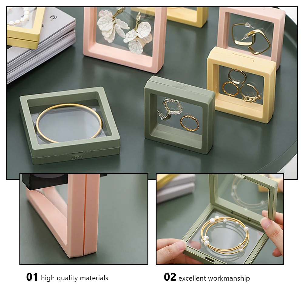 

6pcs Anti-Tarnish Jewelry Box For Earrings Rings Bracelets Storage Display Organizer Plastic Gift Case Holder Rack